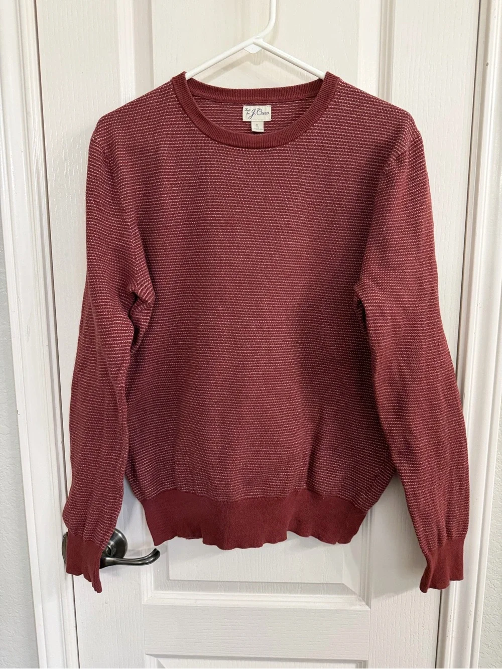 J. Crew Women’s Textured Crewneck Sweater in Wine
